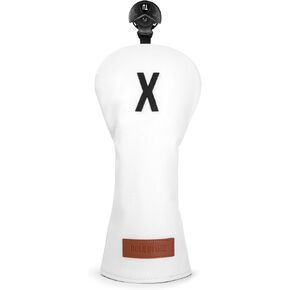 Functional Golf Club Cover, 3 Wood Head Cover Classic White, Fits Up to 460cc Drivers, Head Cover Set for Golf, Design PU Leather, Easy to Clean, Golf Club Covers, Golf Accessories for Men Women