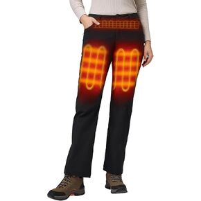 ORORO Women's Casual Heated Pants with Battery, Fleece Lined Heated Pants Daily Wear Heating Pants (Charger Not Included)