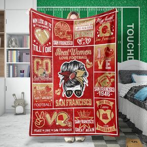 Football Gifts for Women City Classic Football Blanket Football Team Fan Gifts Soft Throw Blanket 60"x 50" Color4