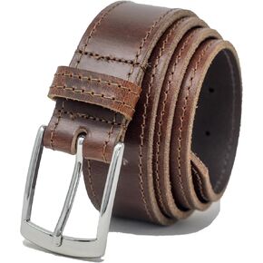 Ashford Ridge Made in England 34mm Full Leather Edge Stitched Belt with Classic Buckle