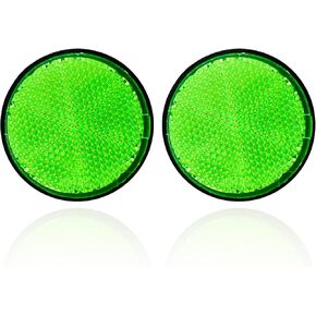 2Pcs Motorcycle Reflectors 2.2" Round Reflective Warning Reflection for Scooter ATV Boats Trucks Yellow