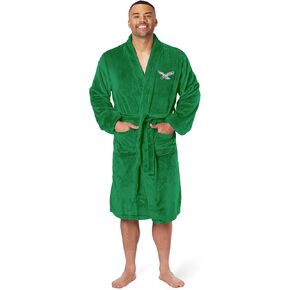 Northwest NFL Philadelphia Eagles, Silk Touch Bathrobe, L/XL, Kelly Green, Retro