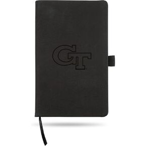 Rico Industries NCAA Georgia Tech Yellow Jackets Black Laser Engraved Small Notepad Jounral/Notepad 8.25" x 5.25"- Office Accessory