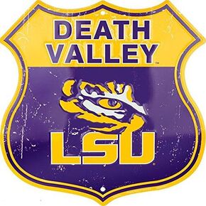 Hangtime - Louisiana State University - LSU Tigers - Death Valley - LSU Tigers 12x12 inch Route Sign