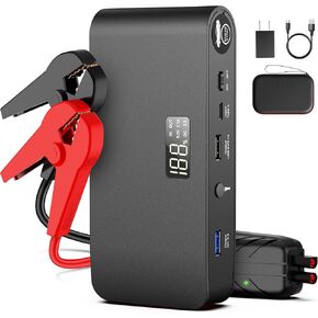 Jump Starter 3000A Battery Jumper Starter, 12V Jump Start Battery Pack for Upto 8L Gas or 6.5L Diesel Engine, Car Jumper Starter Portable with Power Bank/AC Outlet/QC3.0/LED Light