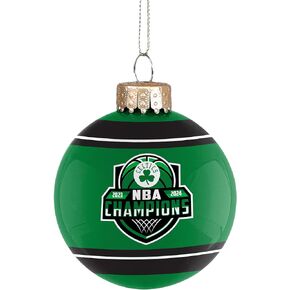 كرة السلة الزجاجية لأبطال الدوري الاميركي للمحترفين 2024 من سلتكس، زخرفة شجرة عيد الميلاد - 2 5/8 بوصة - جانبان - أخضر سلتيك وأسود in Kuwait