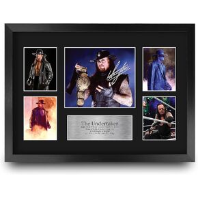 HWC Trading The Undertaker Wrestling 16 x 12 inch (A3) Printed Gifts Signed Autograph Picture for WWE & WWF Memorabilia Fans - 16" x 12" Framed