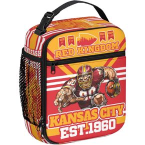 Kansas Insulated Lunch Box for Kids Boys Girls, Reusable Insulated Tote bags, Football Gifts Lunch Bag, Kansas Lunchbox for Men Women