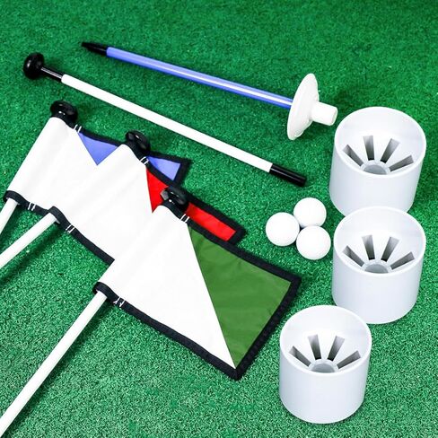 Golf Flagstick 3ft, Golf Flag Hole Cup Set Double Sided Putting Green Flags for Backyard Putting Green Driving Range Practice Two-Section Design Portable 3-Pack in Kuwait