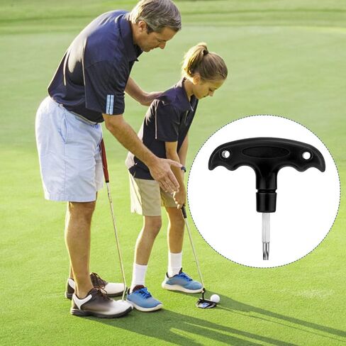 Golf Torque Wrench, Adjustable Golf Tool with Plastic Handle Metal Golf Driver Tool Golf Driver Spike Wrench Portable Golf Club Adjustment Head Tool for Golf Club Driver Equipment (Black) in Saudi Arabia