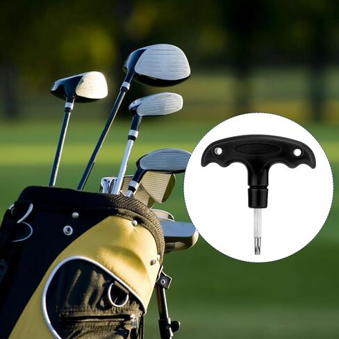 Golf Torque Wrench, Adjustable Golf Tool with Plastic Handle Metal Golf Driver Tool Golf Driver Spike Wrench Portable Golf Club Adjustment Head Tool for Golf Club Driver Equipment (Black) in Saudi Arabia