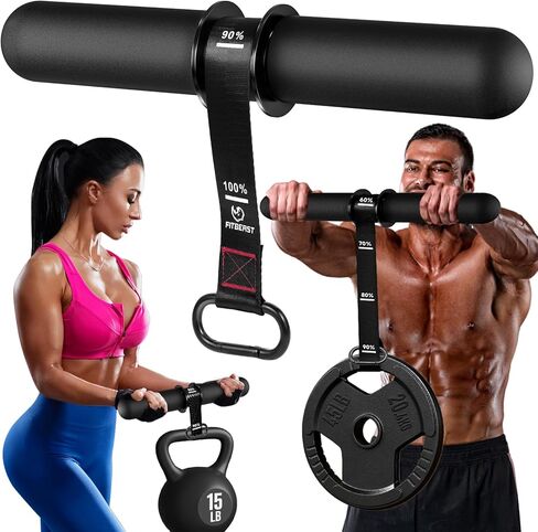 FitBeast Forearm Strengthener & Forearm Exerciser, Wrist Roller with Thicker Handle, Forearm Strength Trainer with Adjustable Strap - Ideal for Grip Strength, Muscle Building, Rehabilitation in Kuwait