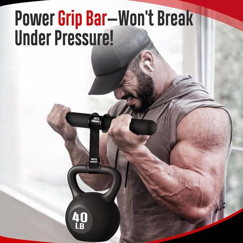 FitBeast Forearm Strengthener & Forearm Exerciser, Wrist Roller with Thicker Handle, Forearm Strength Trainer with Adjustable Strap - Ideal for Grip Strength, Muscle Building, Rehabilitation in Kuwait