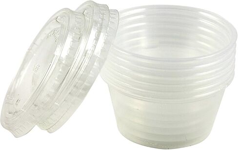 العناصر 4U! أكواب حاوية الصلصة/الصلصة/الجيلو للاستعمال مرة واحدة، بلاستيك شفاف، 2 أونصة، 24 قطعة in Kuwait