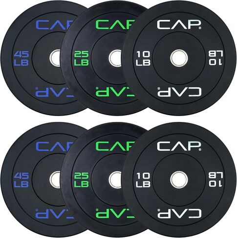 CAP Barbell 2-Inch Olympic Bumper Plate Weight Set | 100-370 lbs | Multiple Options in Saudi Arabia