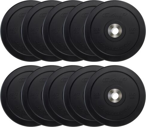 CAP Barbell 2-Inch Olympic Bumper Plate Weight Set | 100-370 lbs | Multiple Options in Saudi Arabia