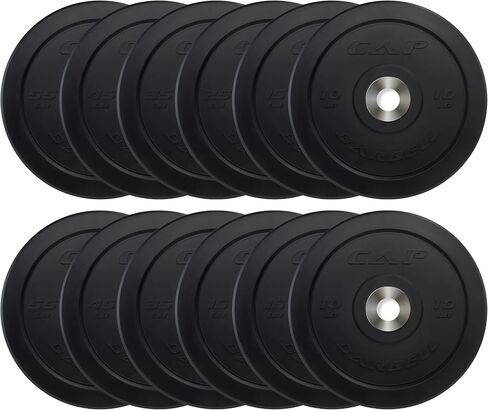 CAP Barbell 2-Inch Olympic Bumper Plate Weight Set | 100-370 lbs | Multiple Options in Saudi Arabia