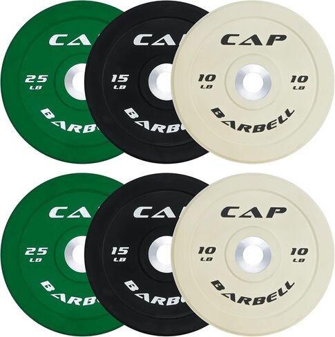 CAP Barbell 2-Inch Olympic Bumper Plate Weight Set | 100-370 lbs | Multiple Options in Saudi Arabia