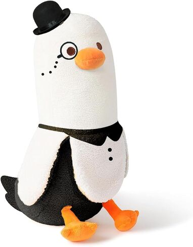 PEACH CAT Cute Banana Duck Plush Pillow Toy Cute Long Duck Plushie with Nightcap Duck Stuffed Animal Gift for Kids White and Blue 19.7" in Saudi Arabia