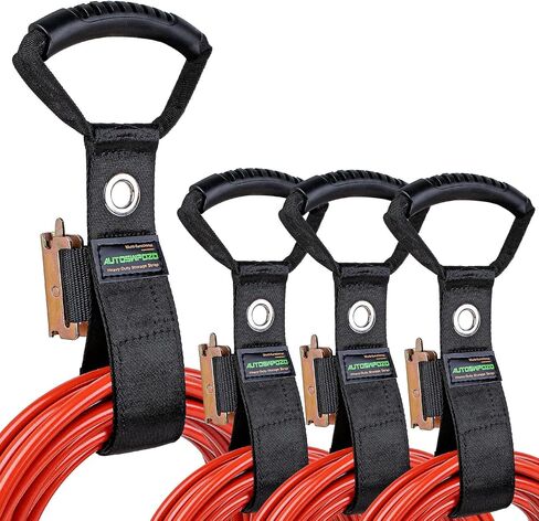 2 Pack E-Track Extension Cord Organizer, Storage Straps, Heavy Duty Storage Strap for Cords, Hoses, Ropes, Cables Organized On E-Track, E-Track Accessories (Black) in Saudi Arabia