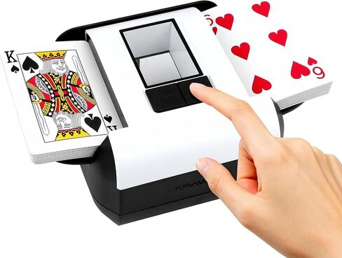 Card Shuffler Automatic 1-2 Deck Electric Shuffling Machine Portable with 2000mAh Rechargeable Battery Low Noise for Cards Game, UNO, Poker, Phase 10, Skip-Bo, Texas Hold'em, Blackjack in Saudi Arabia