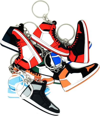 4Hrse - Retro Shoe Rubber Sneaker Key chains Birthday Party Favors Fun Gifts Hype Props Celebration Decoration Kids Mystery Goodie Bag Prizes (Random Pack of 10) in Kuwait