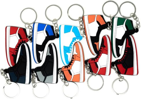 4Hrse - Retro Shoe Rubber Sneaker Key chains Birthday Party Favors Fun Gifts Hype Props Celebration Decoration Kids Mystery Goodie Bag Prizes (Random Pack of 10) in Kuwait
