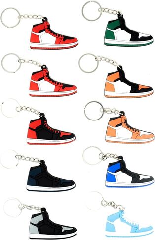 4Hrse - Retro Shoe Rubber Sneaker Key chains Birthday Party Favors Fun Gifts Hype Props Celebration Decoration Kids Mystery Goodie Bag Prizes (Random Pack of 10) in Kuwait