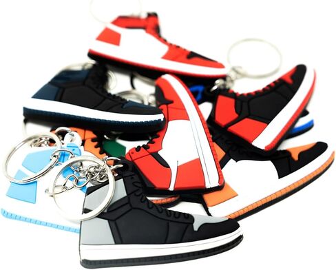 4Hrse - Retro Shoe Rubber Sneaker Key chains Birthday Party Favors Fun Gifts Hype Props Celebration Decoration Kids Mystery Goodie Bag Prizes (Random Pack of 10) in Kuwait