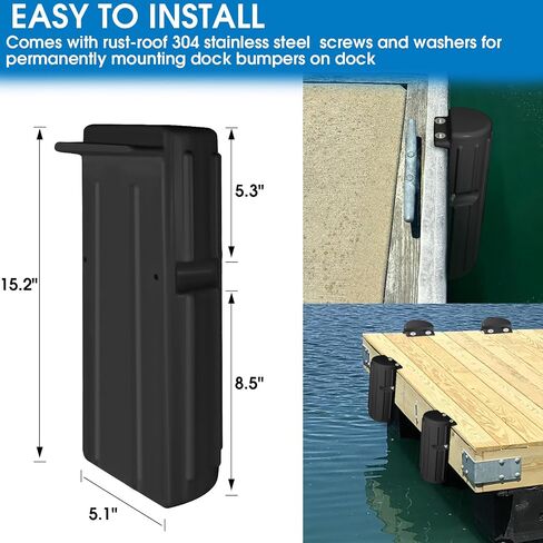 Dock Bumpers,Boat Dock Bumpers for Edging,Marine Dock Fender Dock Bumpers for Straight-Edge or Side, Versatile Protection, Durable Construction, Includes Mounting Hardware in Saudi Arabia