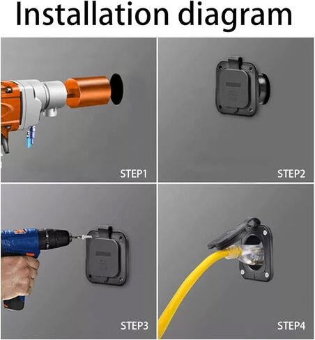 15 أمبير مدخل ذو حواف 125 فولت RV Shore مقبس الطاقة مدخل وعاء ذكر، NEMA 5-15 2 قطب 3 أسلاك منفذ تيار متردد، للقوارب البحرية RV قارب مقطورة سقيفة الملحقات in Kuwait
