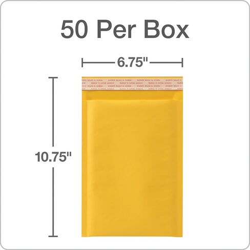 Quality Park Bubble Mailers, 6 x 9 Inch, Kraft Padded Envelopes, Durable Brown Shipping Envelopes, Self Seal Closure, 25 Per Box (QUA95001) in Saudi Arabia