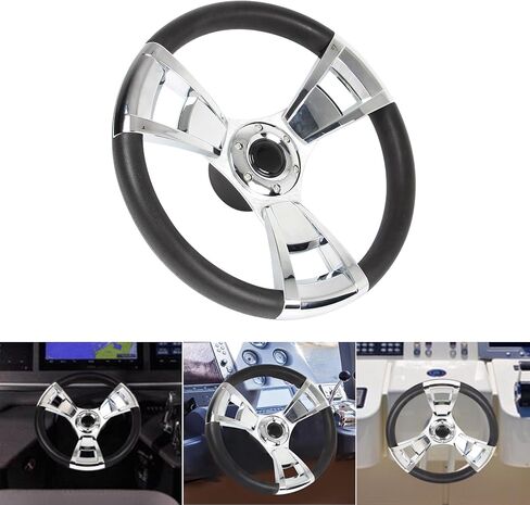 13.8"Marine Boat Steering Wheel with 3/4" Axle Marine Steering Wheel Adapter for Most Marine Boats,Vessels,Yachts,Seastar and Verad, etc in Kuwait