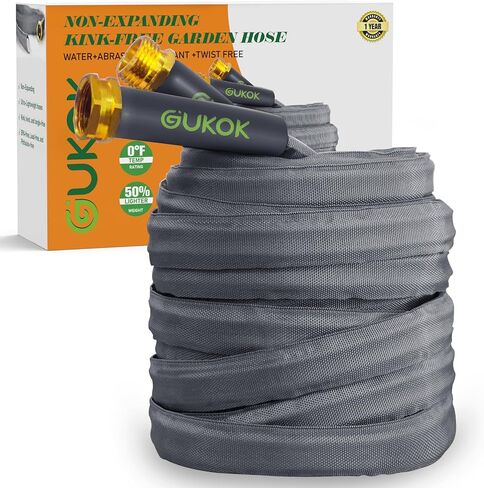 2024 Upgraded Non-Expanding Garden Hose 50ft,Flexible Ultra-Light Water Hose, Burst-Resistant, Lead-Free, Anti-Kink, High-Pressure, Ideal for All-Season Use in Saudi Arabia