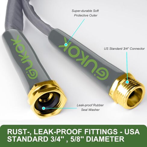 2024 Upgraded Non-Expanding Garden Hose 50ft,Flexible Ultra-Light Water Hose, Burst-Resistant, Lead-Free, Anti-Kink, High-Pressure, Ideal for All-Season Use in Saudi Arabia