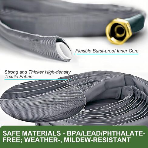 2024 Upgraded Non-Expanding Garden Hose 50ft,Flexible Ultra-Light Water Hose, Burst-Resistant, Lead-Free, Anti-Kink, High-Pressure, Ideal for All-Season Use in Saudi Arabia