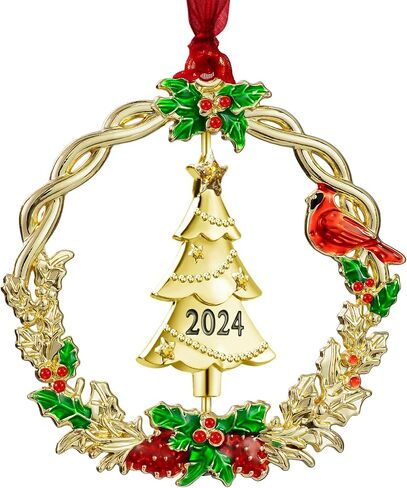 Christmas Tree Ornament Metal Silver Hanging Rotatable Design Charm Holiday Decorative Pendant Gift Keepsake (Snowman 2024) in Saudi Arabia