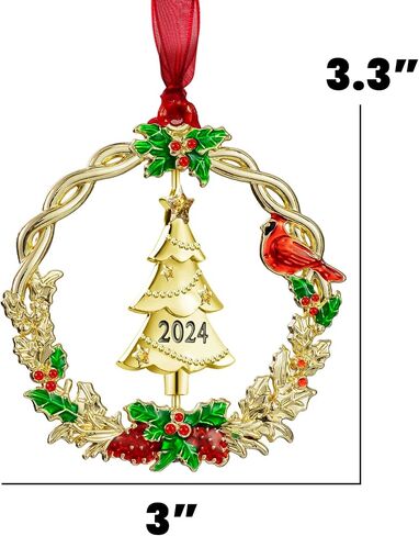 Christmas Tree Ornament Metal Silver Hanging Rotatable Design Charm Holiday Decorative Pendant Gift Keepsake (Snowman 2024) in Saudi Arabia