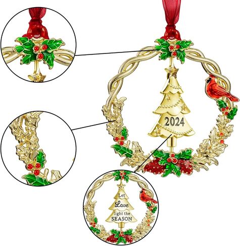 Christmas Tree Ornament Metal Silver Hanging Rotatable Design Charm Holiday Decorative Pendant Gift Keepsake (Snowman 2024) in Saudi Arabia