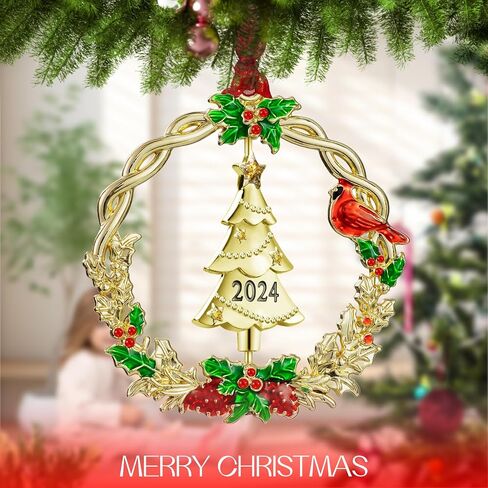 Christmas Tree Ornament Metal Silver Hanging Rotatable Design Charm Holiday Decorative Pendant Gift Keepsake (Snowman 2024) in Saudi Arabia