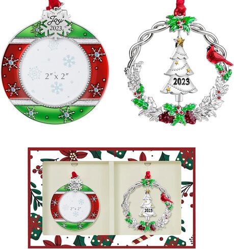 Christmas Tree Ornament Metal Silver Hanging Rotatable Design Charm Holiday Decorative Pendant Gift Keepsake (Snowman 2024) in Saudi Arabia