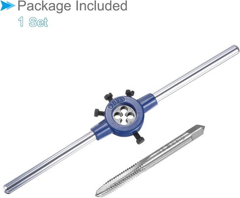 مجموعة مقبض المخزون من Tap and Die، 9/16-12 UNC Die & Fit 26mm-38mm OD / M12-M16 Die، مجموعة أدوات التنصت على الخيوط الفولاذية عالية السرعة ومفتاح الربط - (التطبيقات: لإصلاح الخيوط) in Kuwait