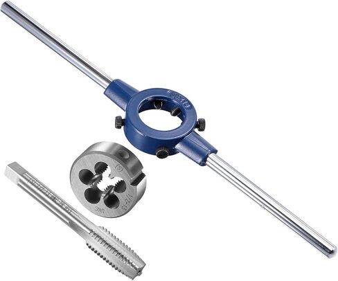 Tap and Die Stock Handle Set, 9/16-12 UNC Die & Fit 26mm-38mm OD / M12-M16 Die, High Speed Steel Thread Tapping and Wrench Tool Kit - (Applications: for Threading Repairing) in Kuwait