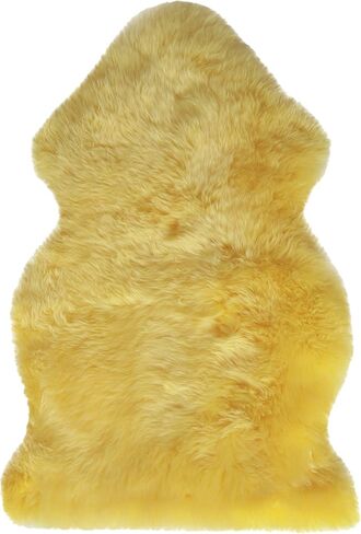 Natural Milan Genuine Sheepskin Area Rugs with Thick and Lush Pile, Fluffy Sheep Fur Rug with Anti-Skid Backing for Bedroom Living Room, Single Pelt, Black 2 ft x 3 ft in Saudi Arabia