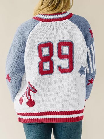 Saodimallsu Womens Bomber Varsity Sweater Jackets Vintage Zip Up Long Sleeve Loose Knitted Baseball Cardigans in Saudi Arabia