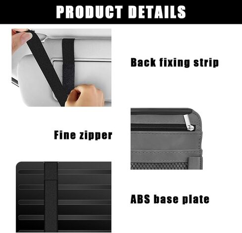 Car Sun Visor Organizer, Soft Leather Surface Eyeglasses Note Card Holder Car Storage Bag, Scratch-Resistant Waterproof Auto Sunshade Organizer Bag, Car Accessories (Brown) in Saudi Arabia