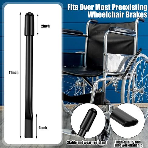 Gisafai 1 Pair of Wheelchair Brake Handle Extensions Medical Wheelchair Transport Chair Brake Handle Extension Wheelchair Brake Extenders for Wheelchair Accessories Parts (Black,6.2 Inch) in Kuwait