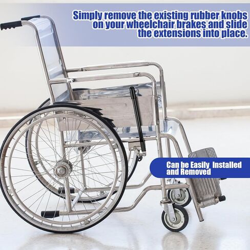 Gisafai 1 Pair of Wheelchair Brake Handle Extensions Medical Wheelchair Transport Chair Brake Handle Extension Wheelchair Brake Extenders for Wheelchair Accessories Parts (Black,6.2 Inch) in Kuwait