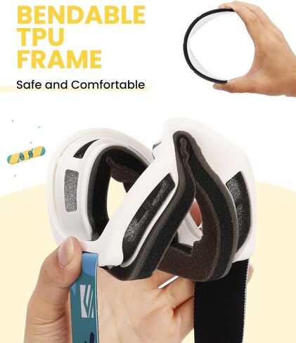 SNOWER Kids Ski Goggles, Anti-Fog Snow Goggles with OTG Design, 100% UV Protection, HD Lens for Kids Boys Girls in Saudi Arabia