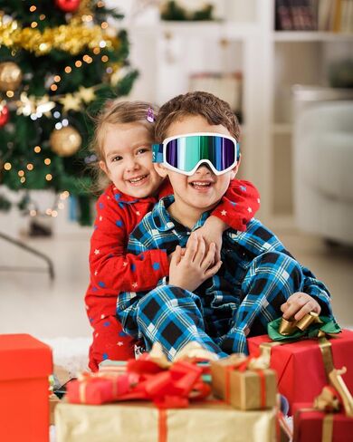 SNOWER Kids Ski Goggles, Anti-Fog Snow Goggles with OTG Design, 100% UV Protection, HD Lens for Kids Boys Girls in Saudi Arabia